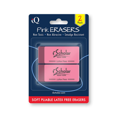 2 Pack iQ Pink Erasers 28802