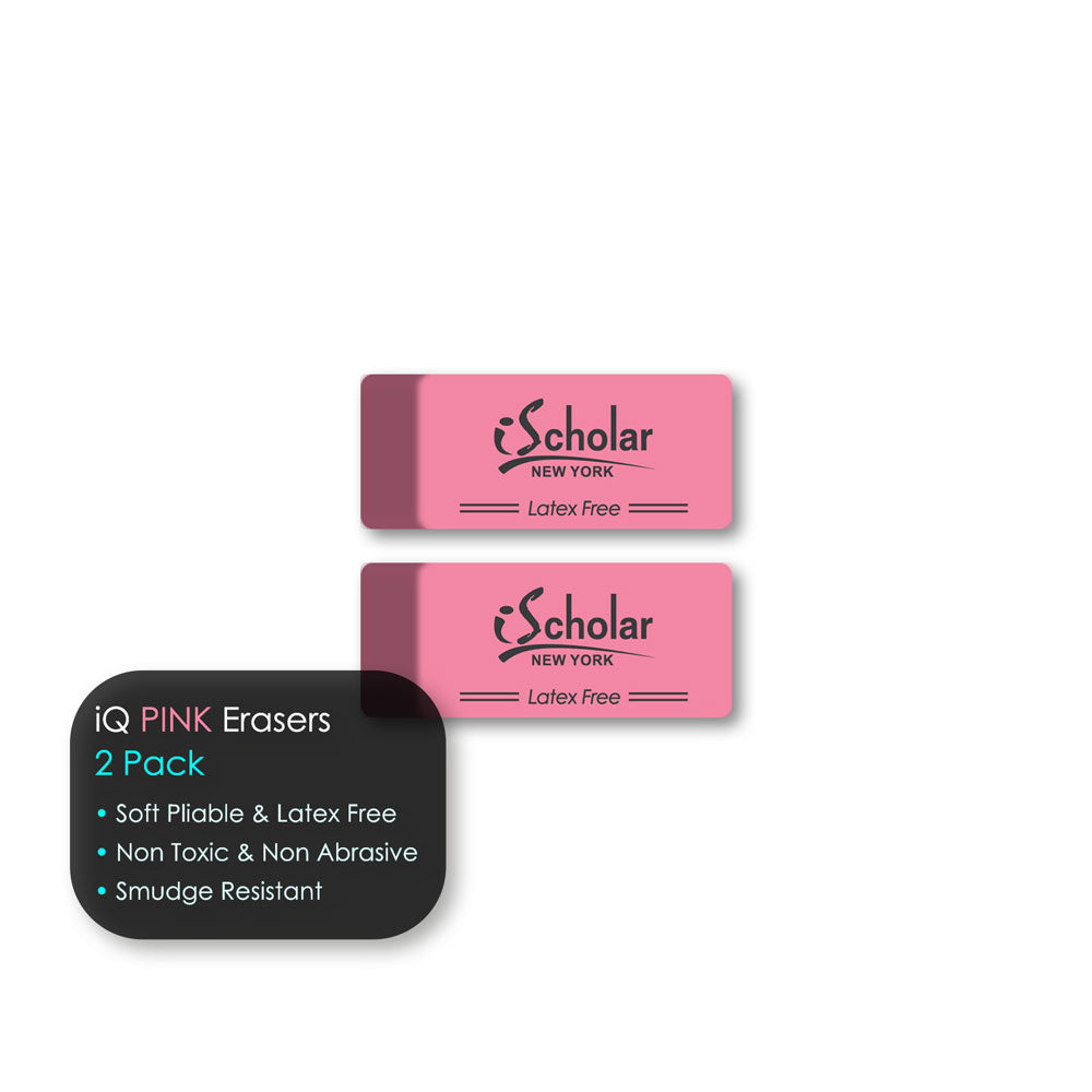 2 Pack iQ Pink Erasers 28802