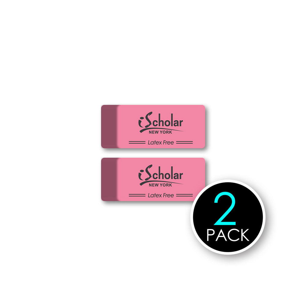 2 Pack iQ Pink Erasers 28802