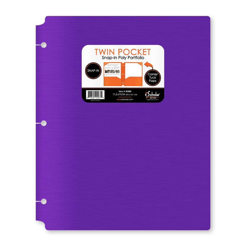 Twin Pocket Poly Portfolio With Hole Punch 30400