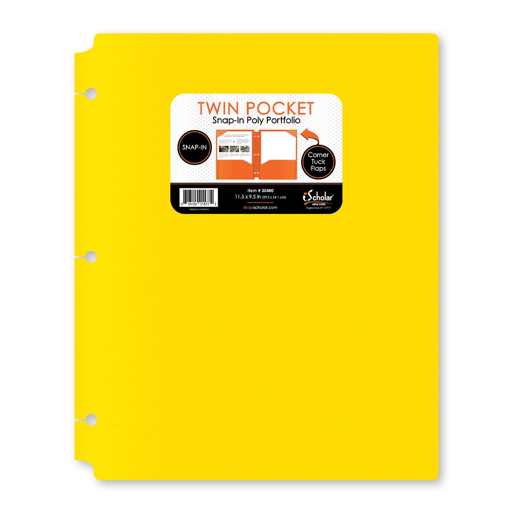 Twin Pocket Poly Portfolio With Hole Punch 30400