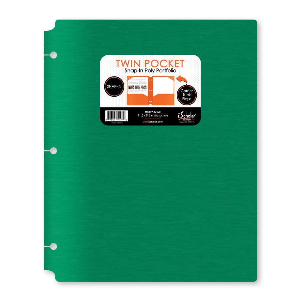 Twin Pocket Poly Portfolio With Hole Punch 30400