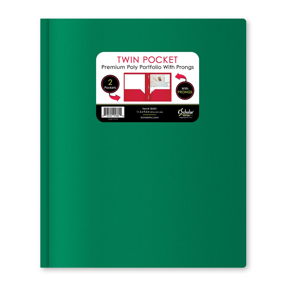Twin Pocket Poly Portfolio With Prongs 30401