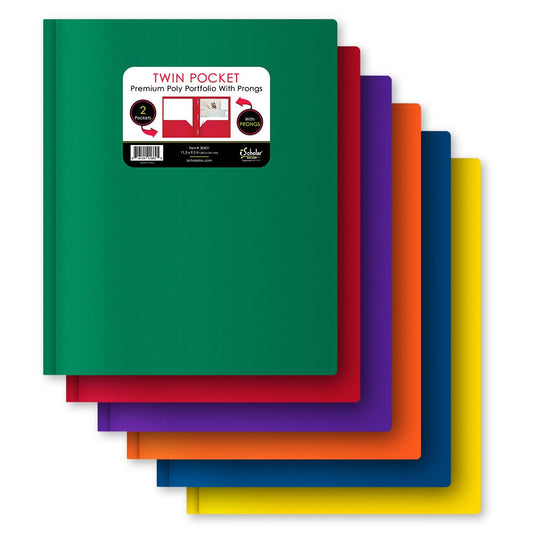 Twin Pocket Poly Portfolio With Prongs 30401