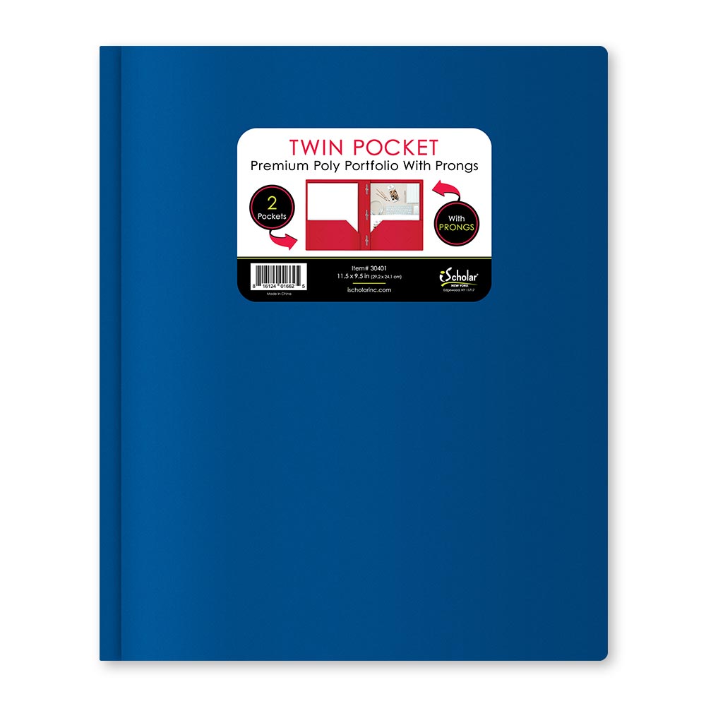 Twin Pocket Poly Portfolio With Prongs 30401