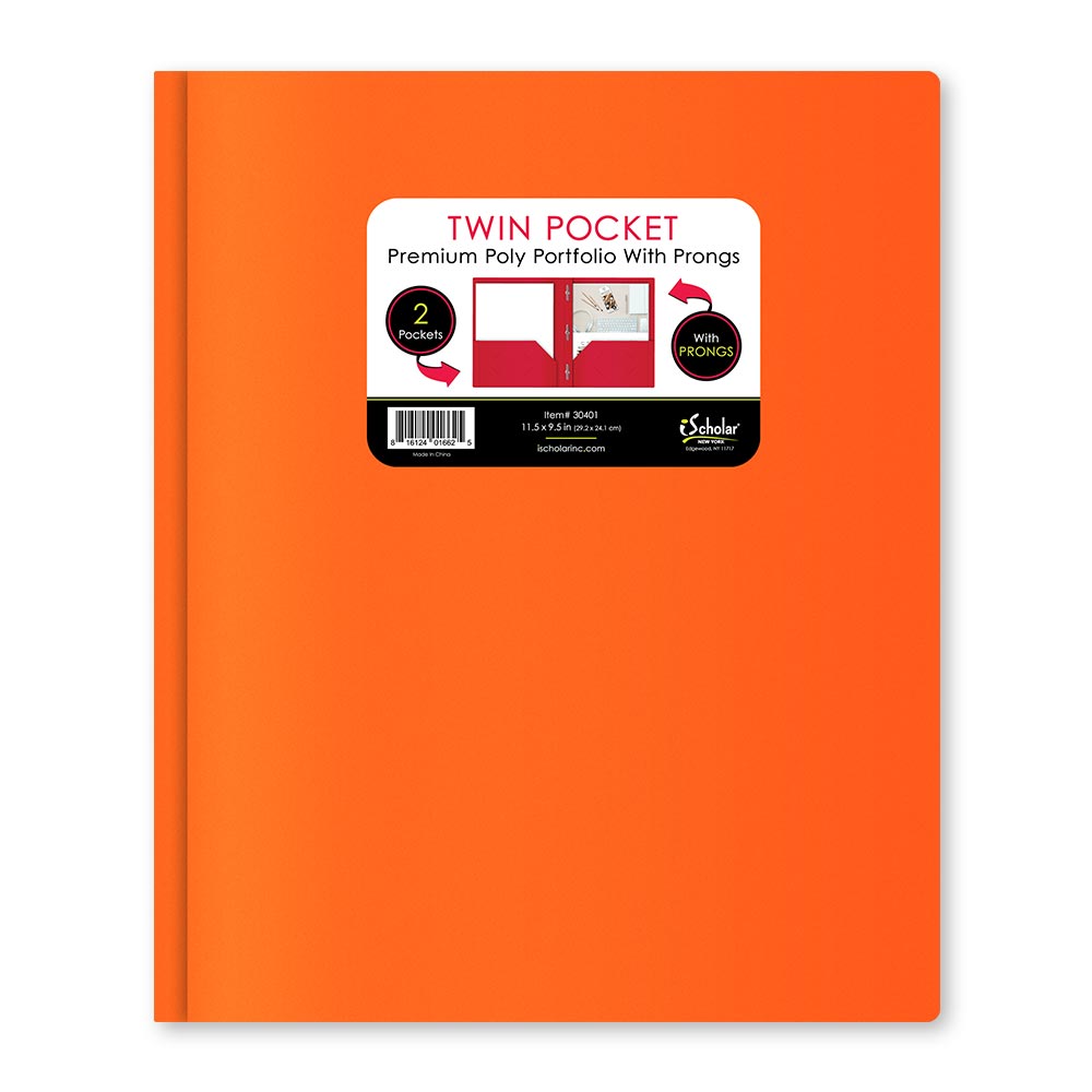 Twin Pocket Poly Portfolio With Prongs 30401