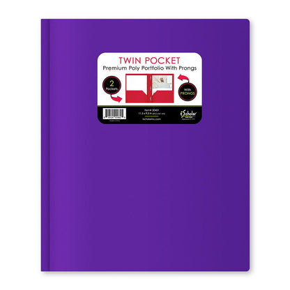 Twin Pocket Poly Portfolio With Prongs 30401