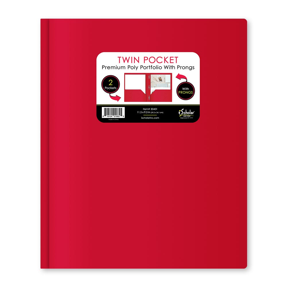 Twin Pocket Poly Portfolio With Prongs 30401