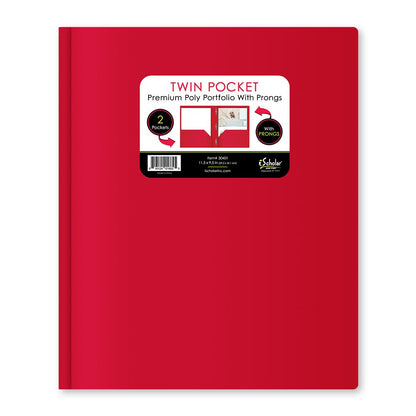 Twin Pocket Poly Portfolio With Prongs 30401