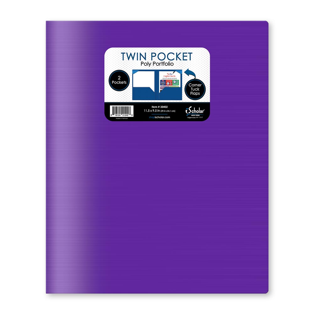 Twin Pocket Poly Portfolio No Hole Punch 30402