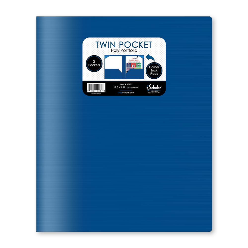 Twin Pocket Poly Portfolio No Hole Punch 30402