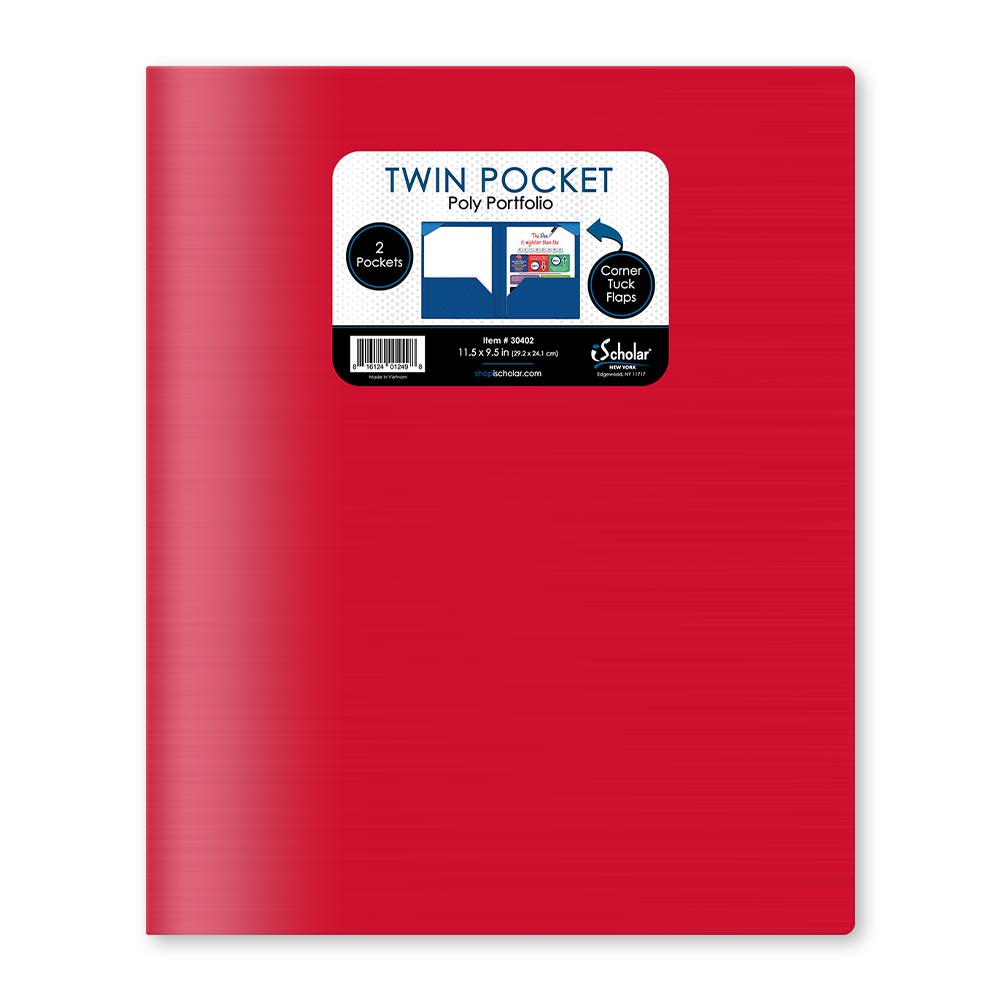 Twin Pocket Poly Portfolio No Hole Punch 30402