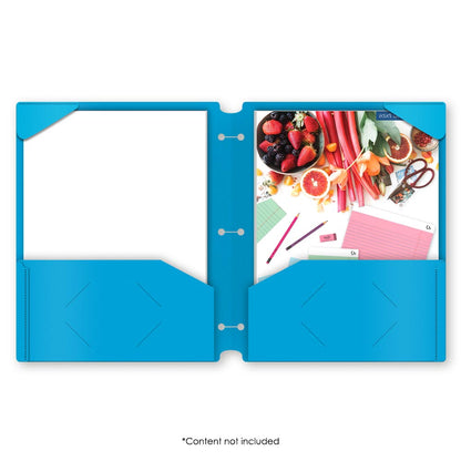Neon Twin Pocket Poly Portfolio With Hole Punch 30404