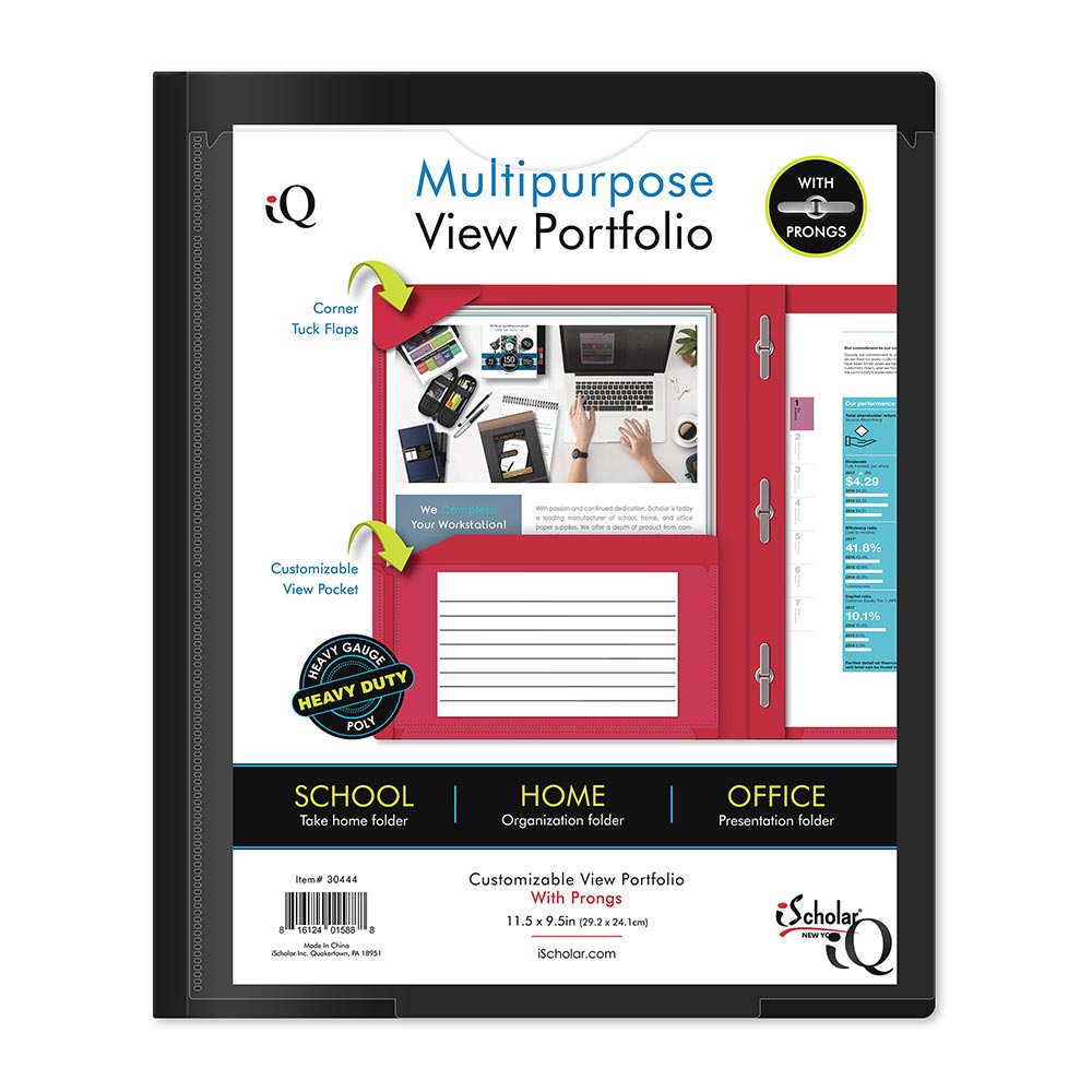 iQ Twin Pocket View Poly Portfolio With Prongs 30444