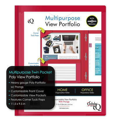 iQ Twin Pocket View Poly Portfolio With Prongs 30444