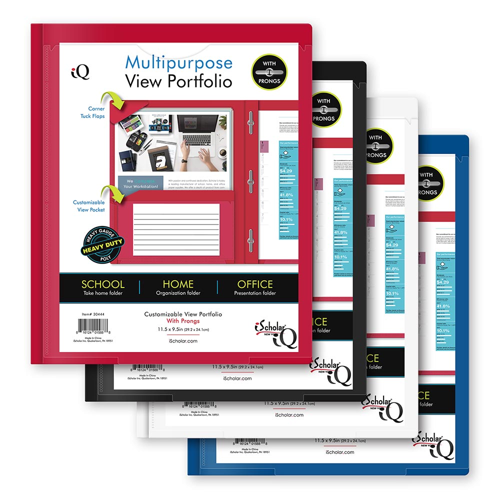 iQ Twin Pocket View Poly Portfolio With Prongs 30444