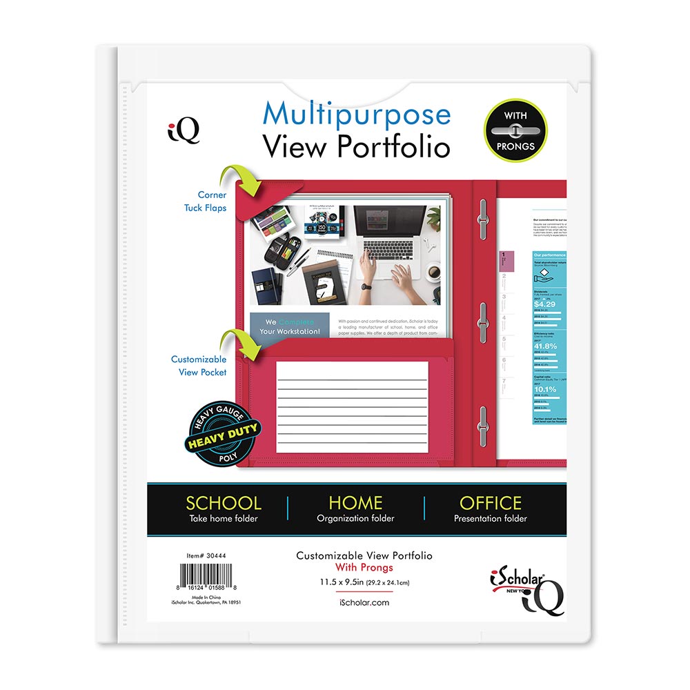 iQ Twin Pocket View Poly Portfolio With Prongs 30444