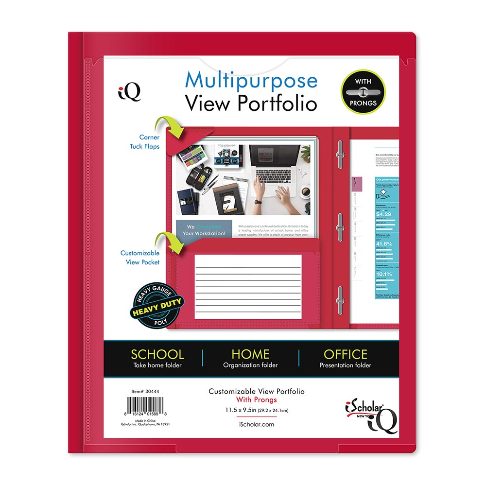 iQ Twin Pocket View Poly Portfolio With Prongs 30444