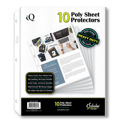 10 Pack iQ Poly Sheet Protectors 30510