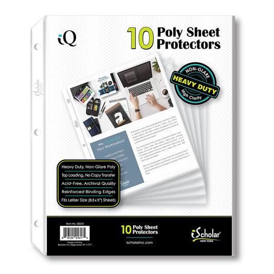 10 Pack iQ Poly Sheet Protectors 30510