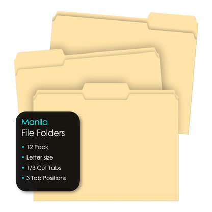 12 Pack Manila File Folders 31012