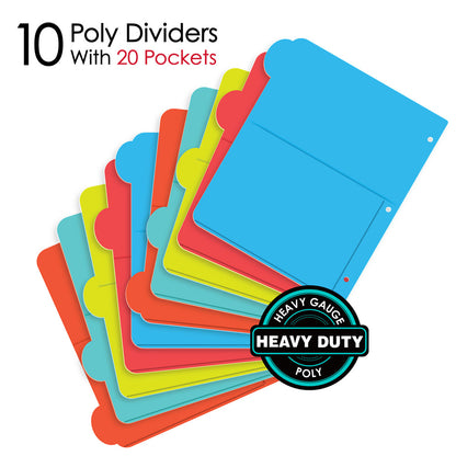 iQ 10 Tab Poly Index Dividers With Pockets 31202