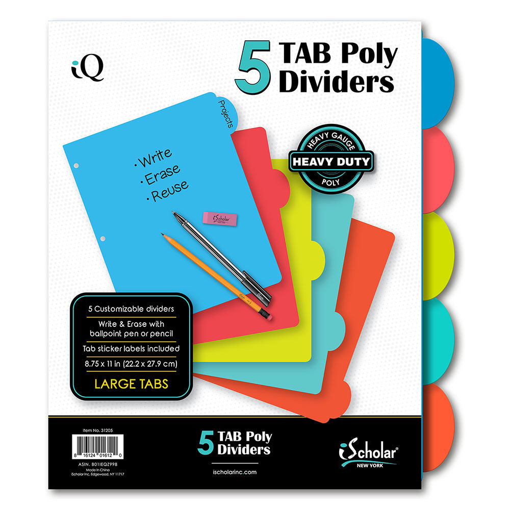 iQ 5 Tab Poly Index Dividers 31205