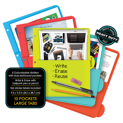 iQ 5 Tab Poly Index Dividers With Pockets 31206