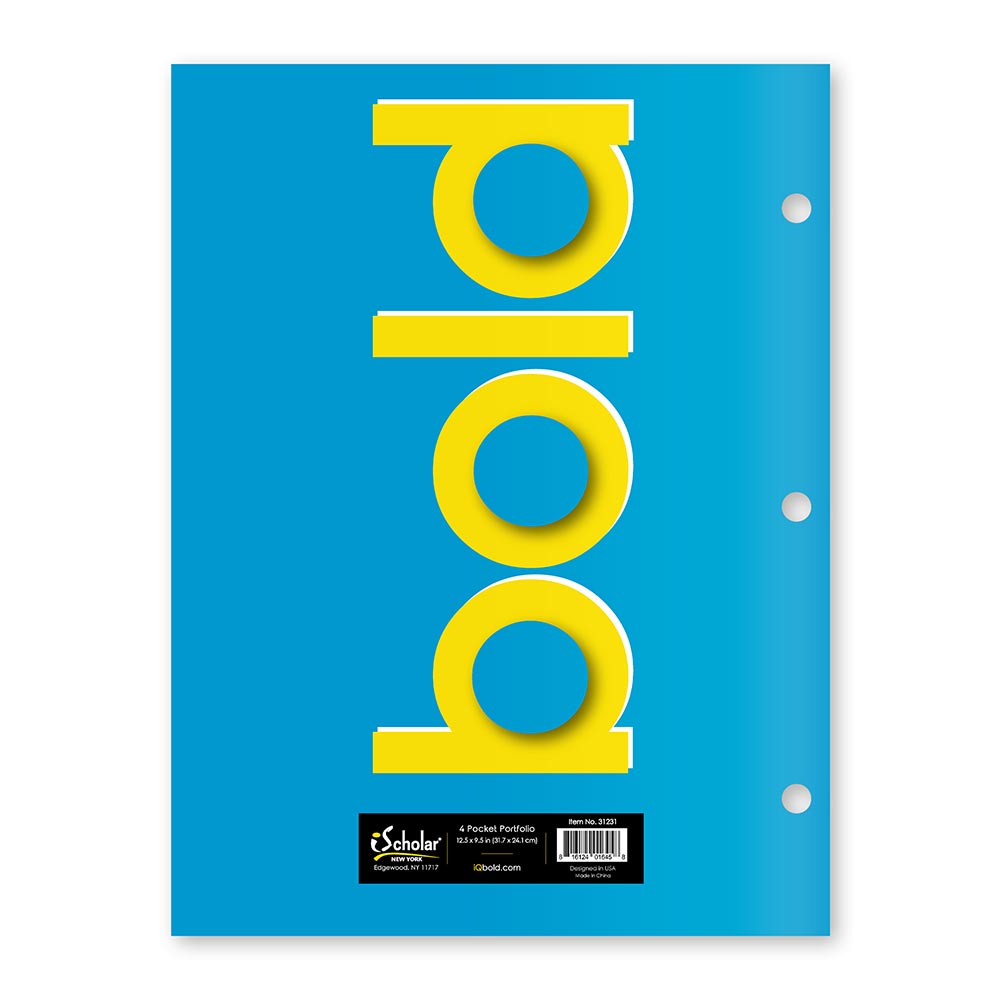 iQ BOLD 4 Pocket Paper Portfolio 12.5 x 9.5in 31231