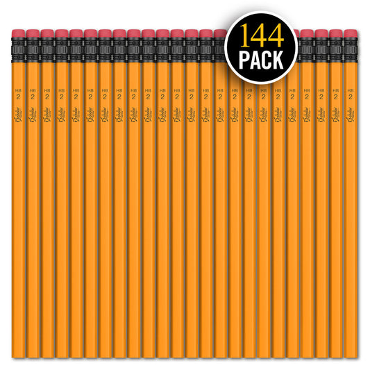 144 Pack #2 Yellow Pencils Gross Pack Box 33144