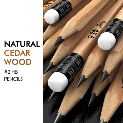 12 Pack iQ+ #2 Natural Cedar Wood Pencils 33812