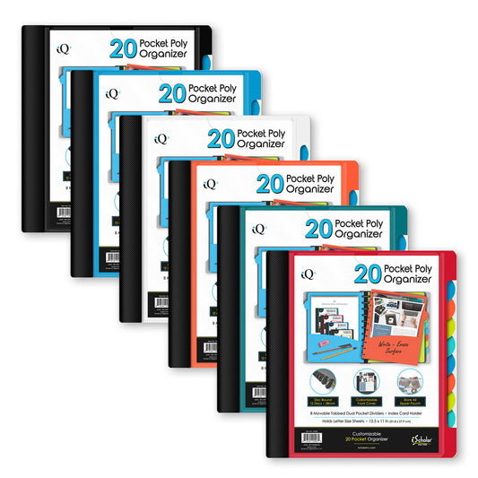 iQ+ 20 Pocket Poly Organizer with Zipper Pouch 34906