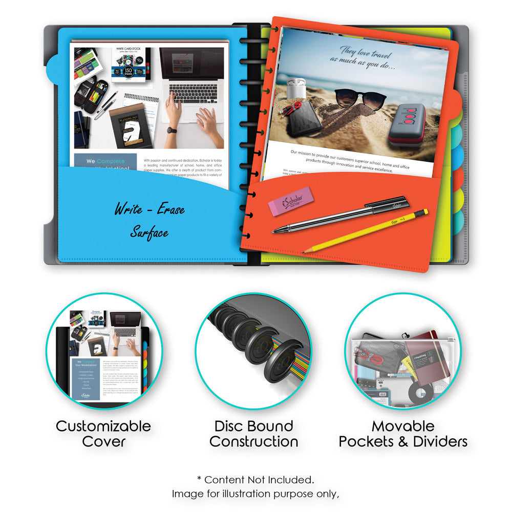 iQ+ 20 Pocket Poly Organizer with Zipper Pouch 34906