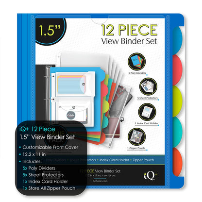 iQ+  12 Piece 1.5" Heavyweight Poly View Binder 39120
