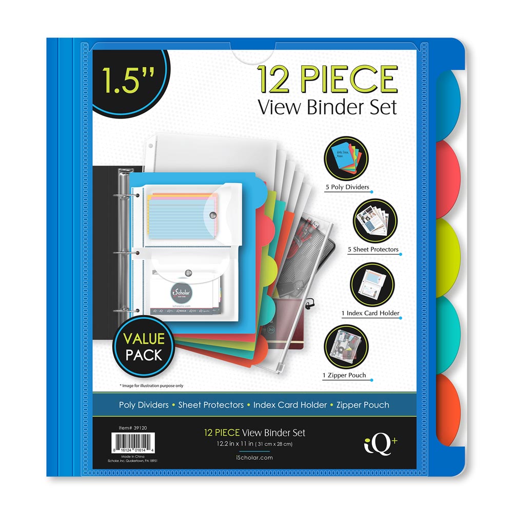 iQ+  12 Piece 1.5" Heavyweight Poly View Binder 39120