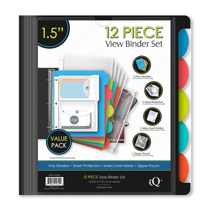 iQ+  12 Piece 1.5" Heavyweight Poly View Binder 39120