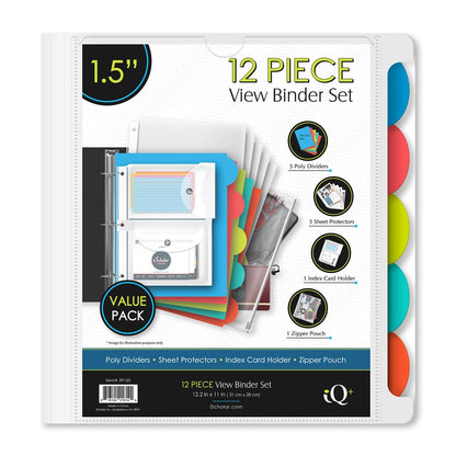 iQ+  12 Piece 1.5" Heavyweight Poly View Binder 39120