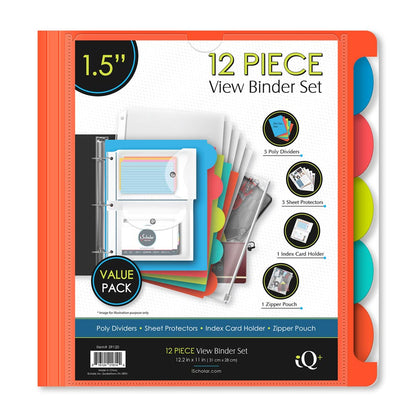 iQ+  12 Piece 1.5" Heavyweight Poly View Binder 39120