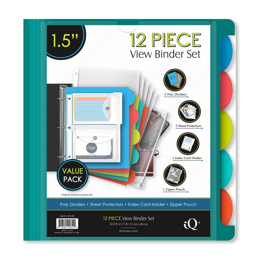 iQ+  12 Piece 1.5" Heavyweight Poly View Binder 39120