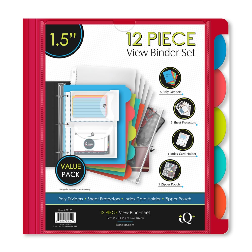 iQ+  12 Piece 1.5" Heavyweight Poly View Binder 39120