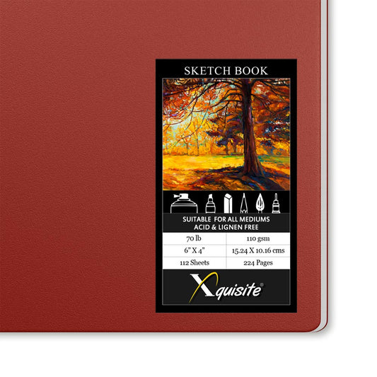 Xquisite Premium Hardbound Sketch Book 6" x 4" 70lb Paper 112 Sheets 40460