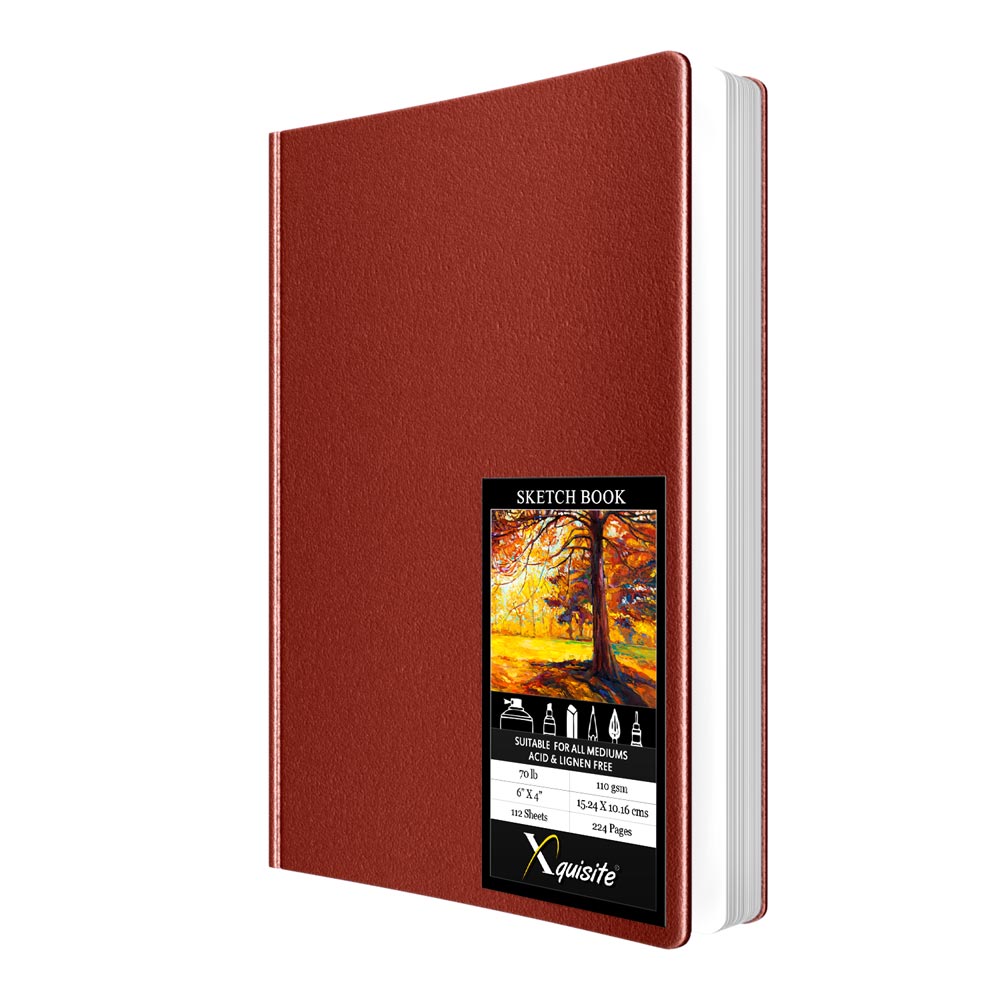 Xquisite Premium Hardbound Sketch Book 6" x 4" 70lb Paper 112 Sheets 40460