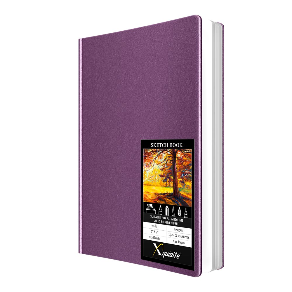 Xquisite Premium Hardbound Sketch Book 6" x 4" 70lb Paper 112 Sheets 40460