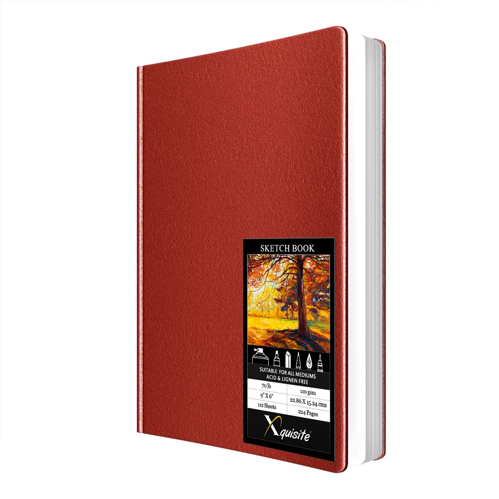 Xquisite Premium Hardbound Sketch Book 9" x 6" 70lb Paper 112 Sheets 40960