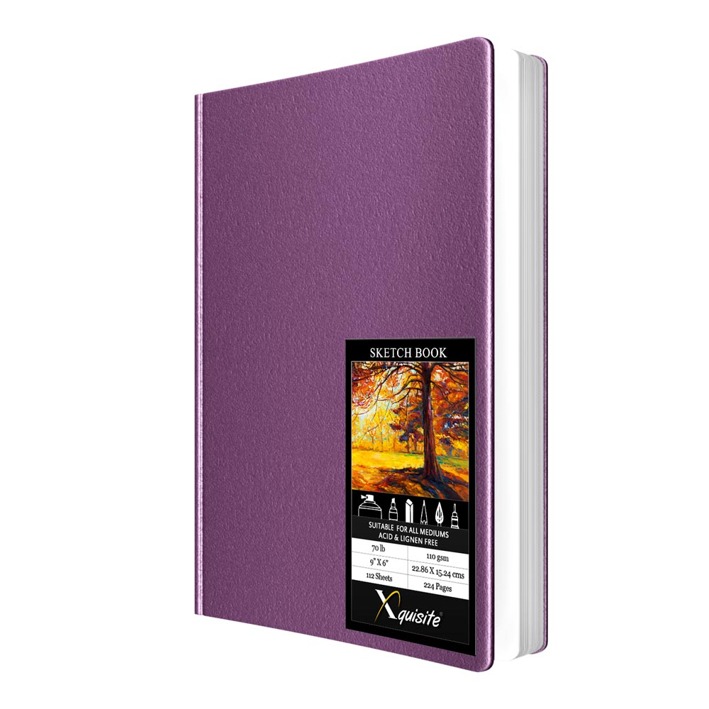 Xquisite Premium Hardbound Sketch Book 9" x 6" 70lb Paper 112 Sheets 40960