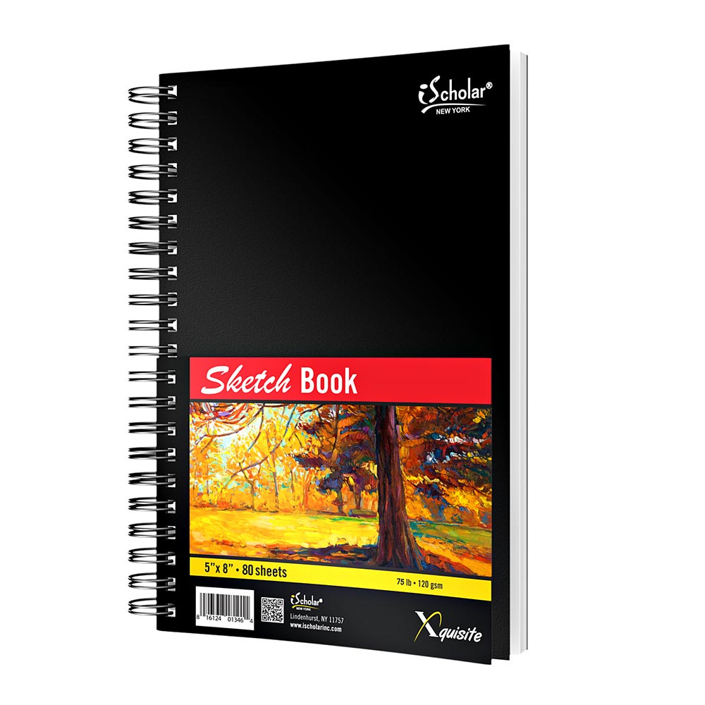Xquisite Premium Double Wire Sketch Book 5" x 8" 75lb Paper 80 Sheets 41581
