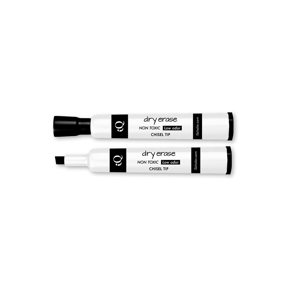 12 Pack iQ Dry Erase Markers Chisel Tip - Tank Style Black 43124