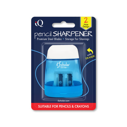 iQ Pencil Sharpener w/ Eraser 2 Hole Design 48015