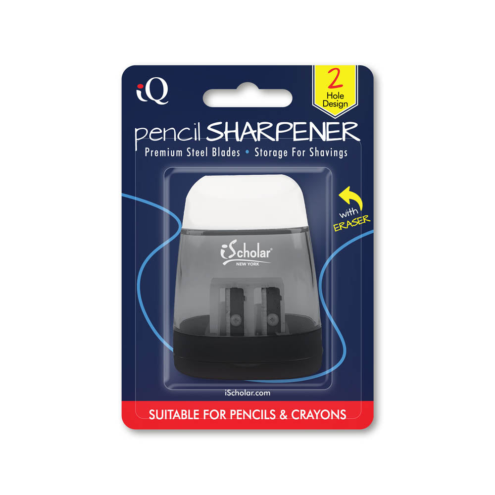iQ Pencil Sharpener w/ Eraser 2 Hole Design 48015