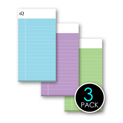 3 Pack iQ Pastel Mini Writing Pads 3 x 5in 150 Sheets 53513